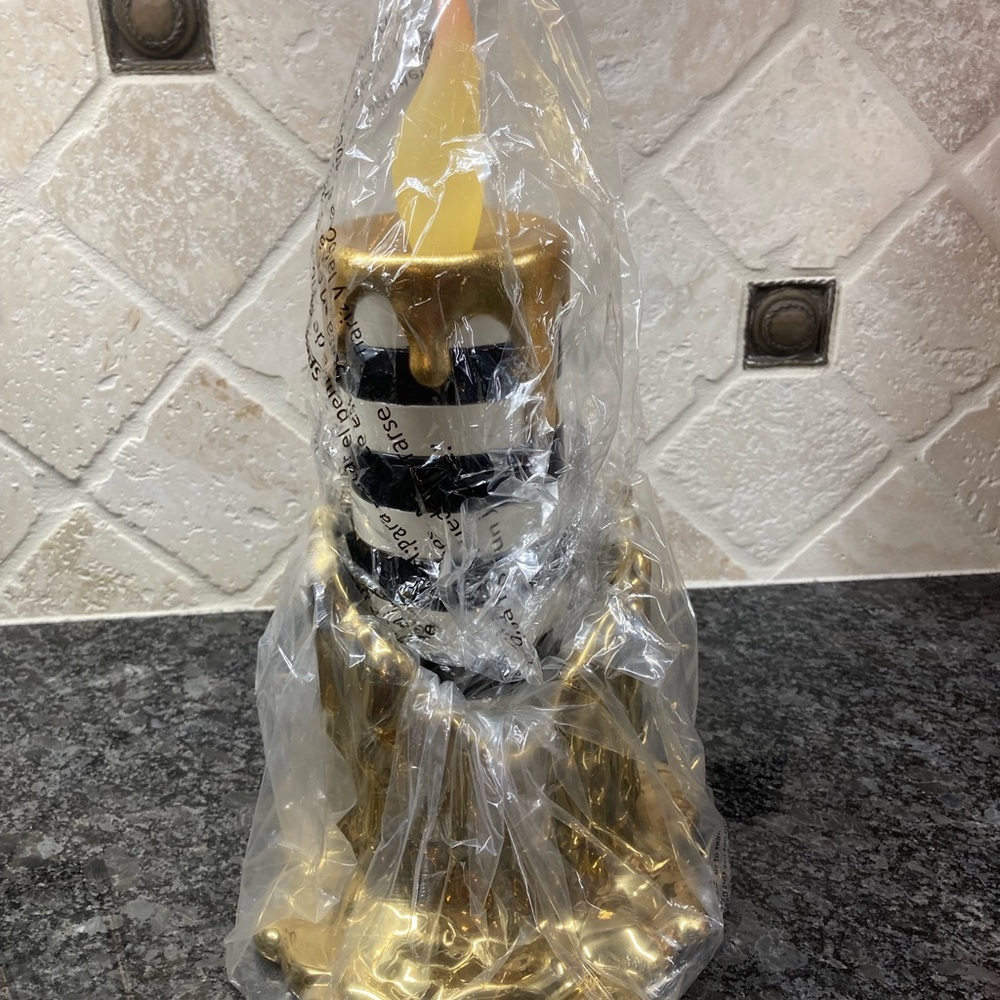 COPY - Mackenzie childs gold and black 13 inch Halloween candle last one 13 inc…